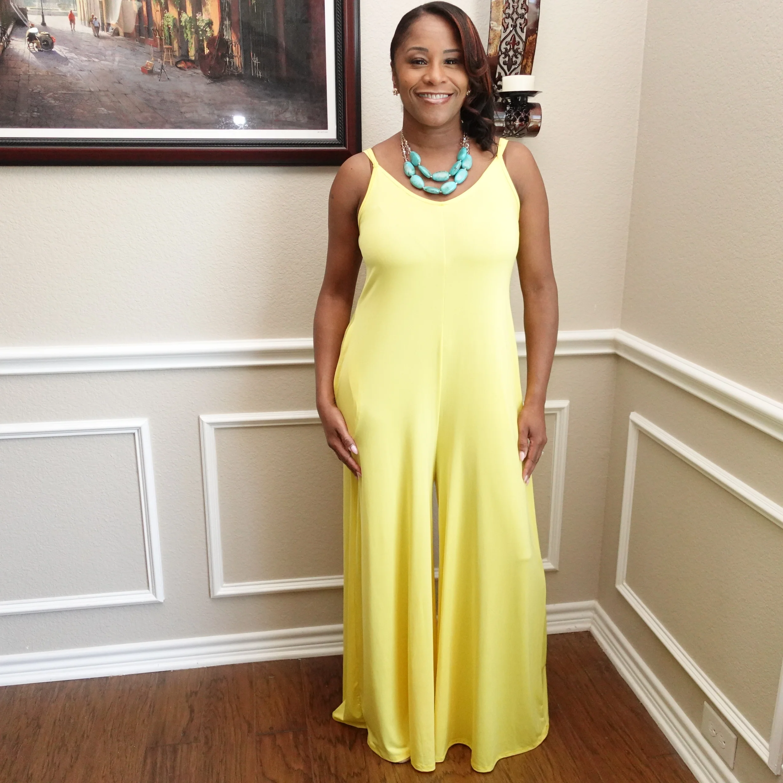 Spaghetti Strap Wide Leg Jumpsuit